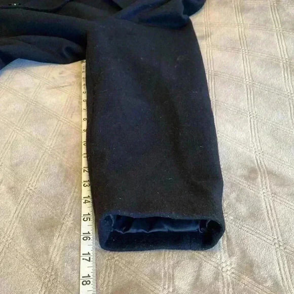 Venezia 100% Wool Double Breasted Black Pea Coat in Plus Size 14-16. - Picture 5 of 11